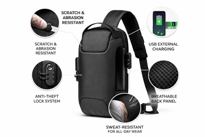 The Kyle- Men’s Anti Theft Travel Bag