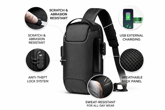 The Kyle- Men’s Anti Theft Travel Bag